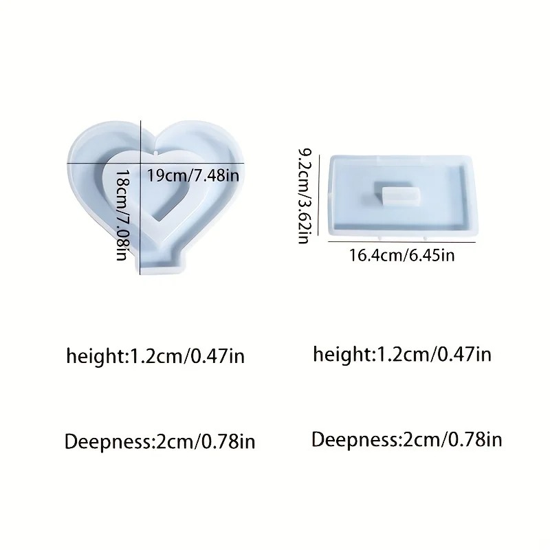 Heart Resin Molds, 2 Pieces Lo - مراجعة Art And Craft Photos وسعره