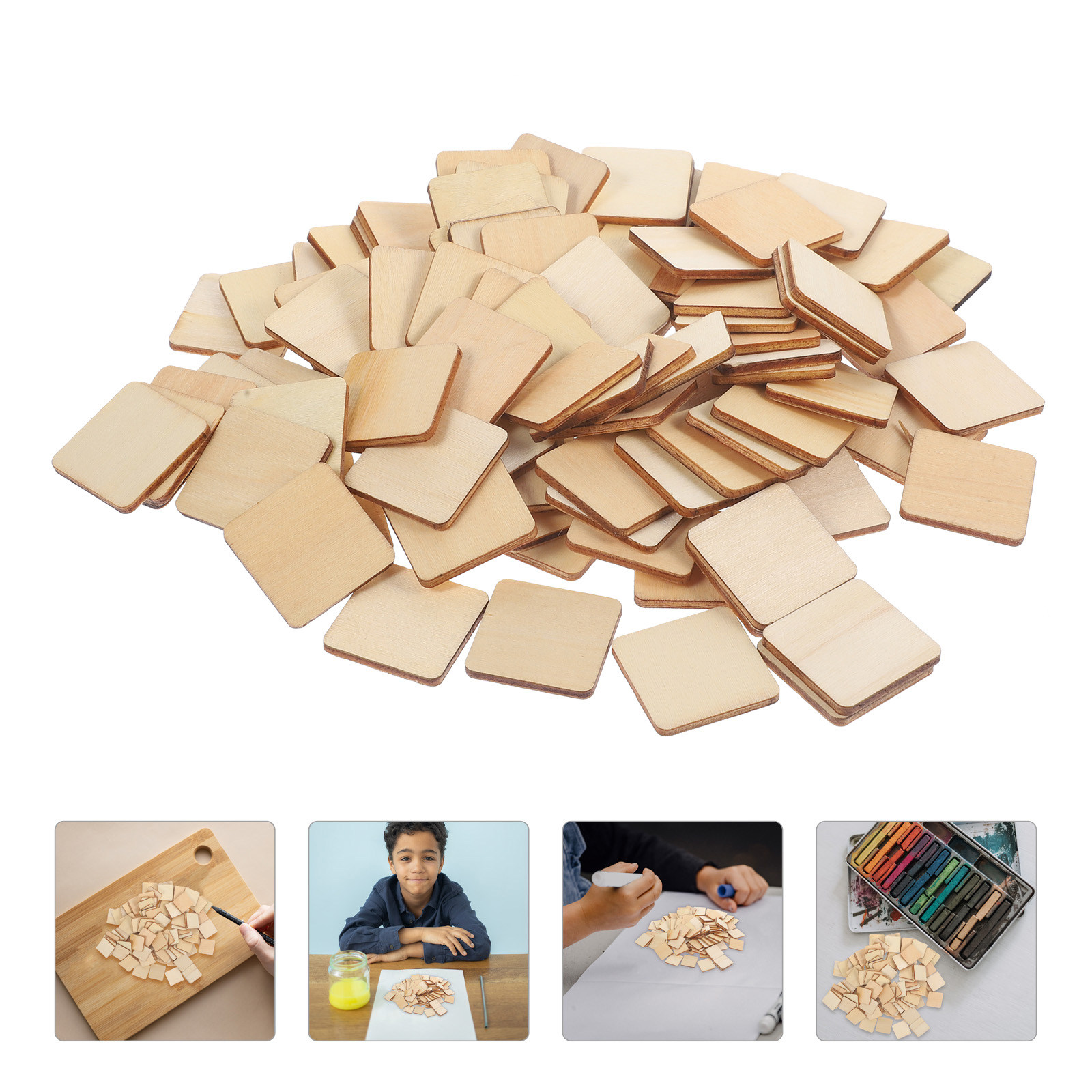 100Pcs Unfinished Wood Blocks  - مراجعة Art Craft Class وسعره