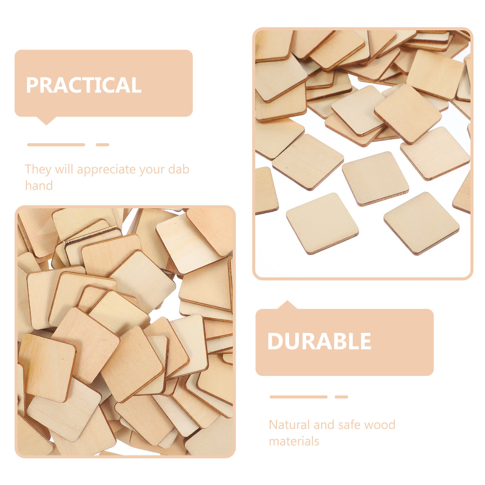 100Pcs Unfinished Wood Blocks  - مراجعة Art Craft Class وسعره