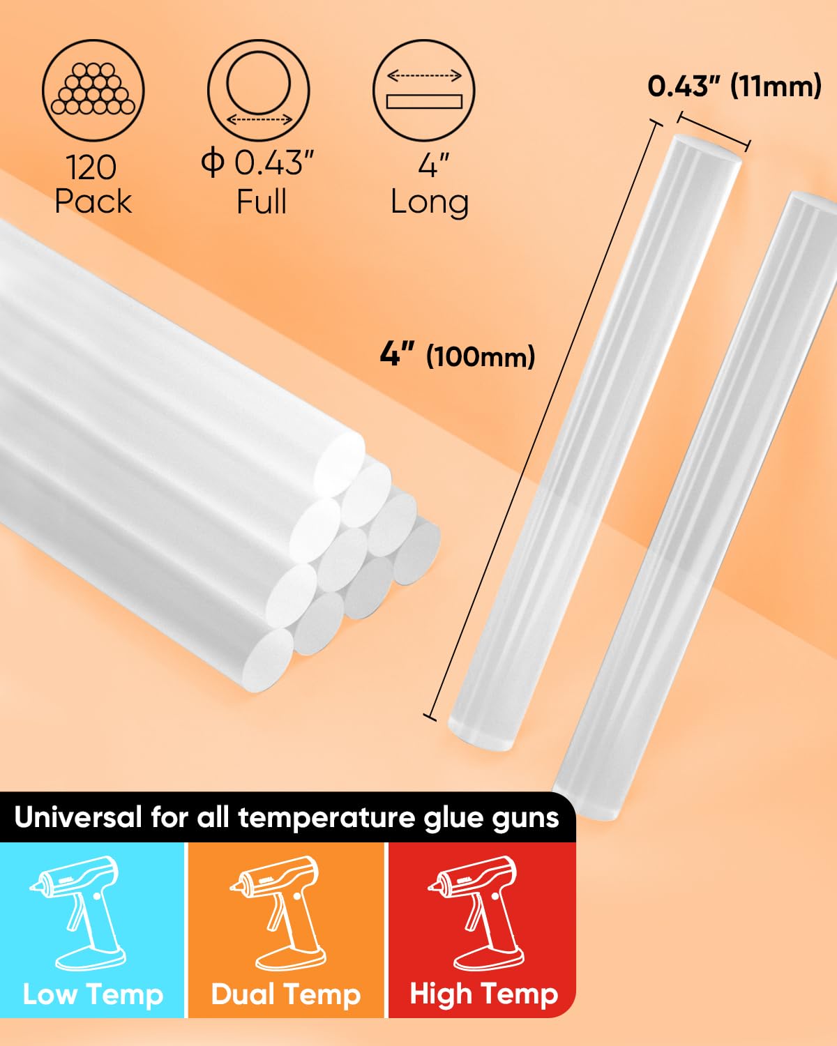 Full Size Hot Glue Sticks 0.43 - مراجعة Art X Craft وسعره