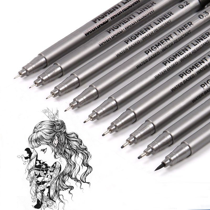 9Pcs/set Pigment Liner Micron  - مراجعة Calligraphy Pen Set وسعره