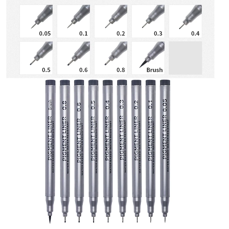 9Pcs/set Pigment Liner Micron  - مراجعة Calligraphy Pen Set وسعره