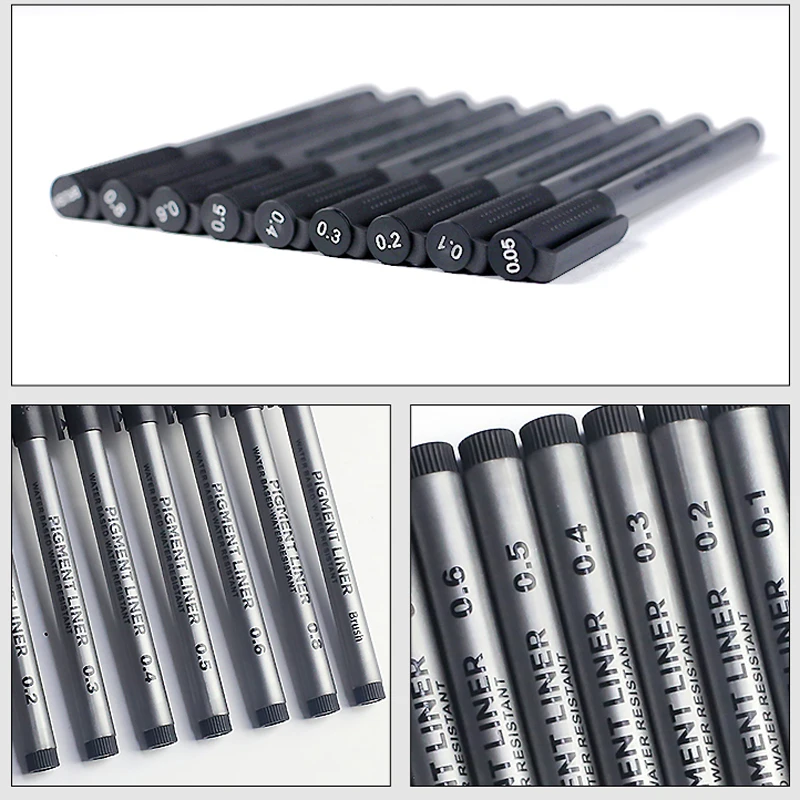 9Pcs/set Pigment Liner Micron  - مراجعة Calligraphy Pen Set وسعره