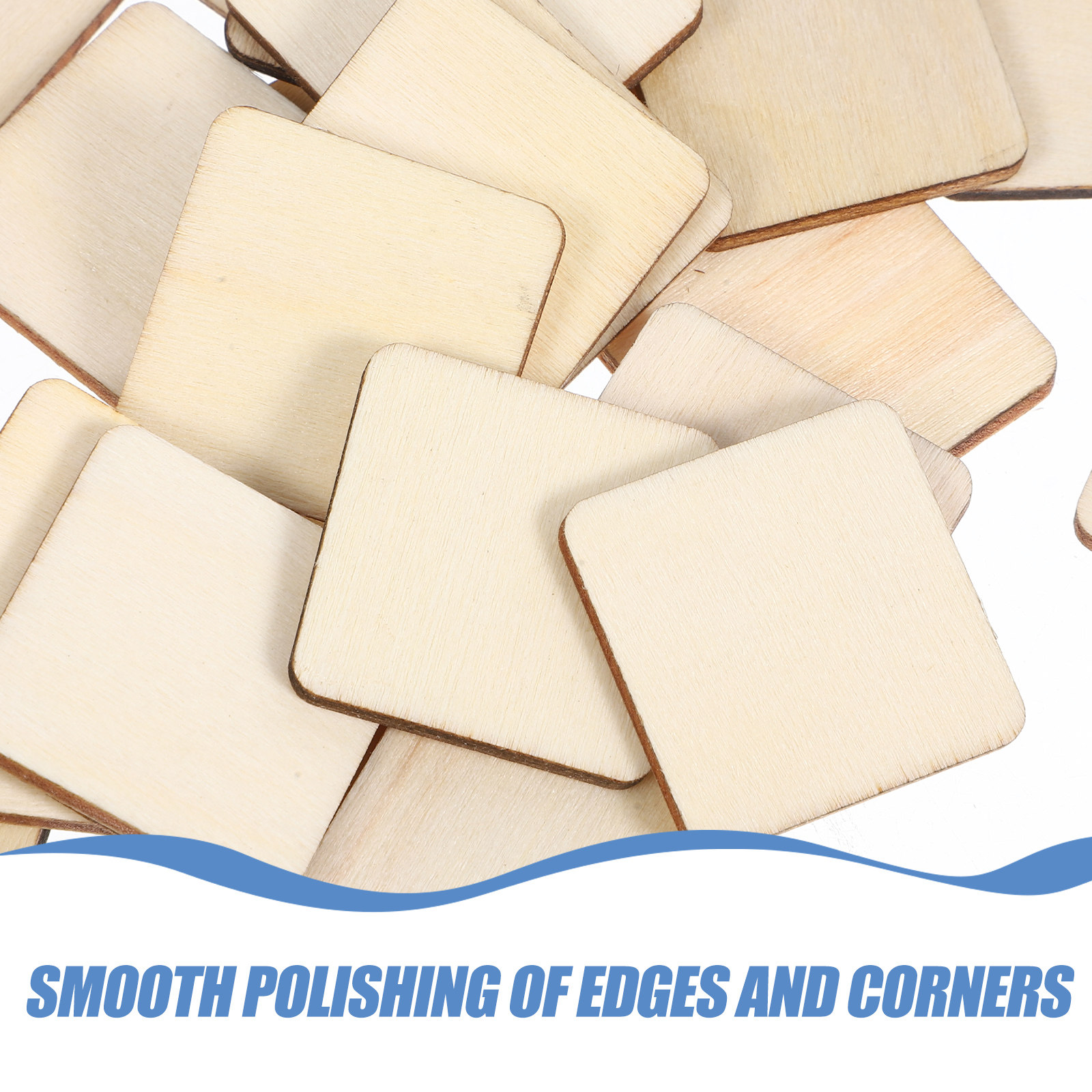 200Pcs Square Wood Slices Blan - مراجعة Art Craft Class وسعره