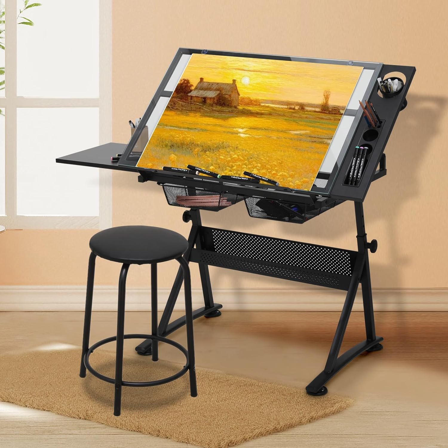 Drafting Table with Height Adj - مراجعة Art & Craft Paper Ideas وسعره
