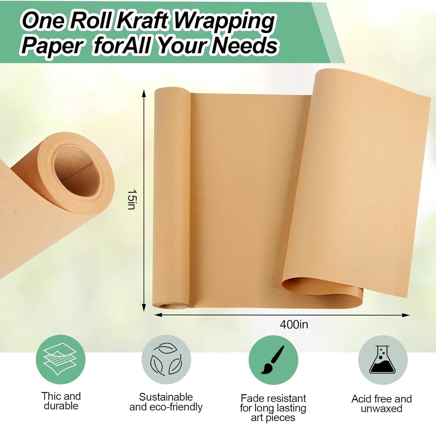 10M Brown Kraft Paper Ideal fo - مراجعة Art Craft Recycled Materials وسعره