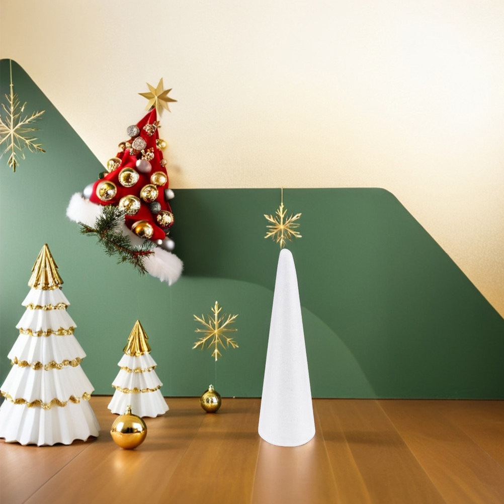 4Pcs Smooth White Foam Cones f - مراجعة Art Craft Christmas Tree وسعره