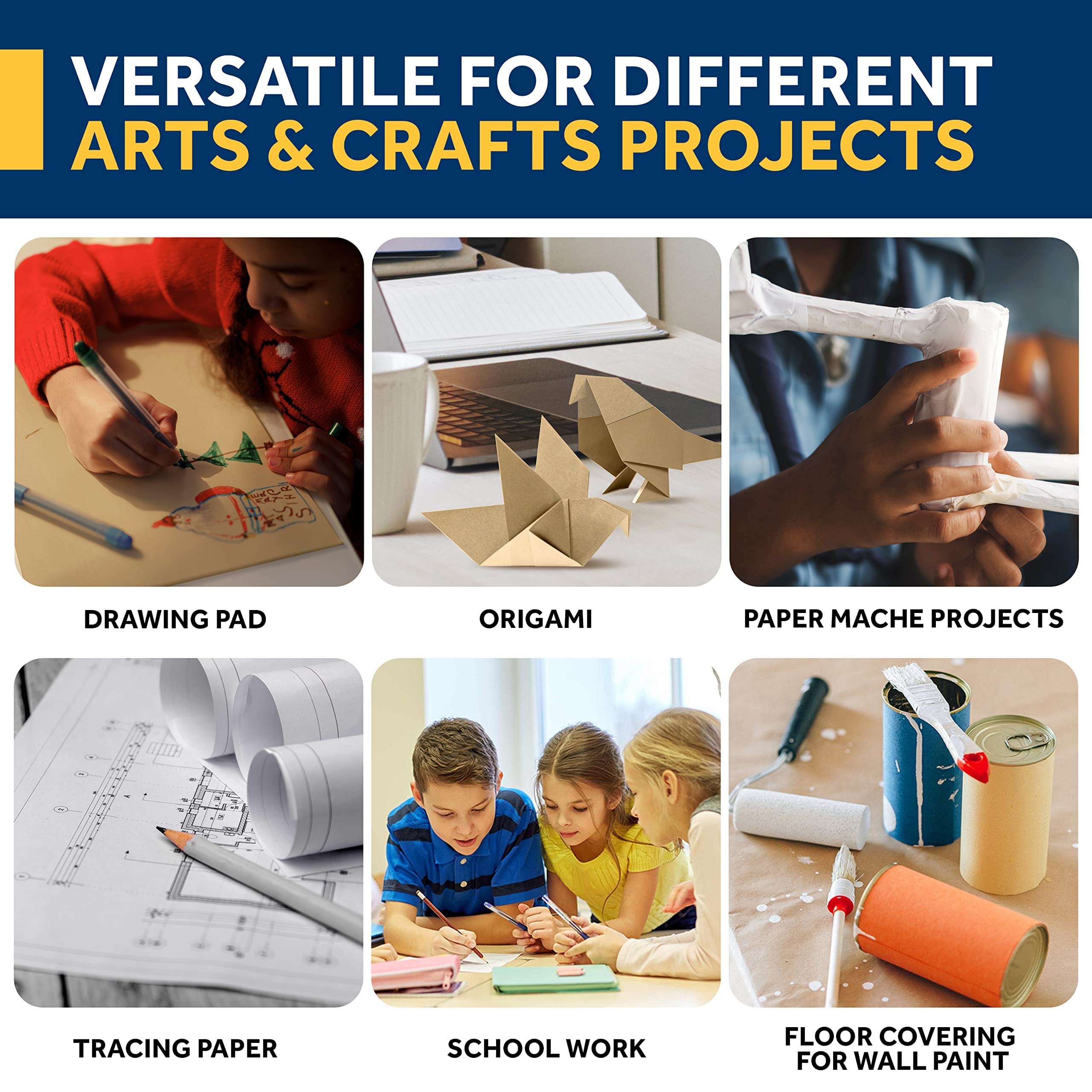 Brown Kraft Paper Ideal for Gi - مراجعة Art Craft Recycled Materials وسعره