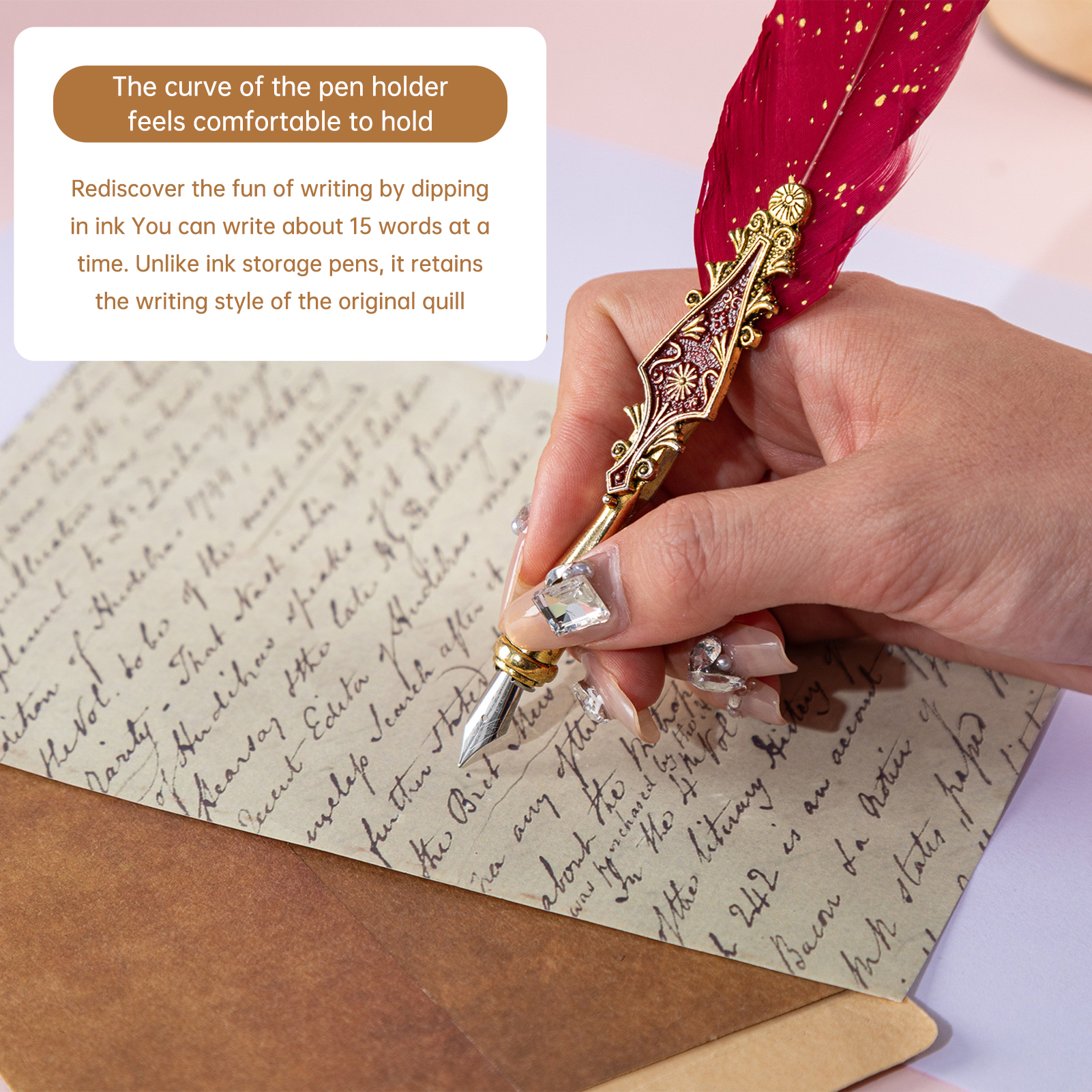Retro Feather Dip Pen Set Vint - مراجعة Calligraphy Pen Set وسعره
