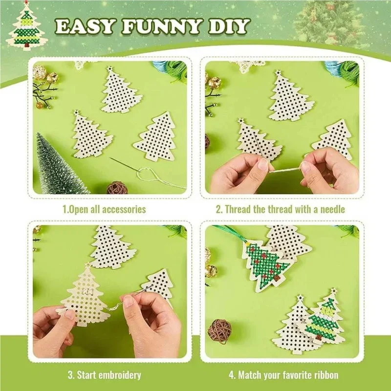 High-quality 12SETS DIY Sewing - مراجعة Art Craft Christmas Tree وسعره
