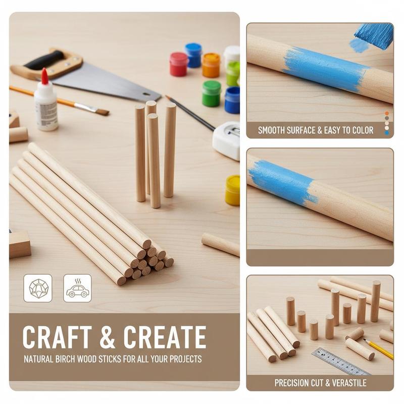 25Pcs Natural Birch Hardwood D - مراجعة Art X Craft وسعره