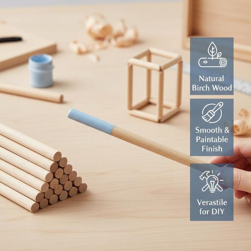 25Pcs Natural Birch Hardwood D - مراجعة Art X Craft وسعره