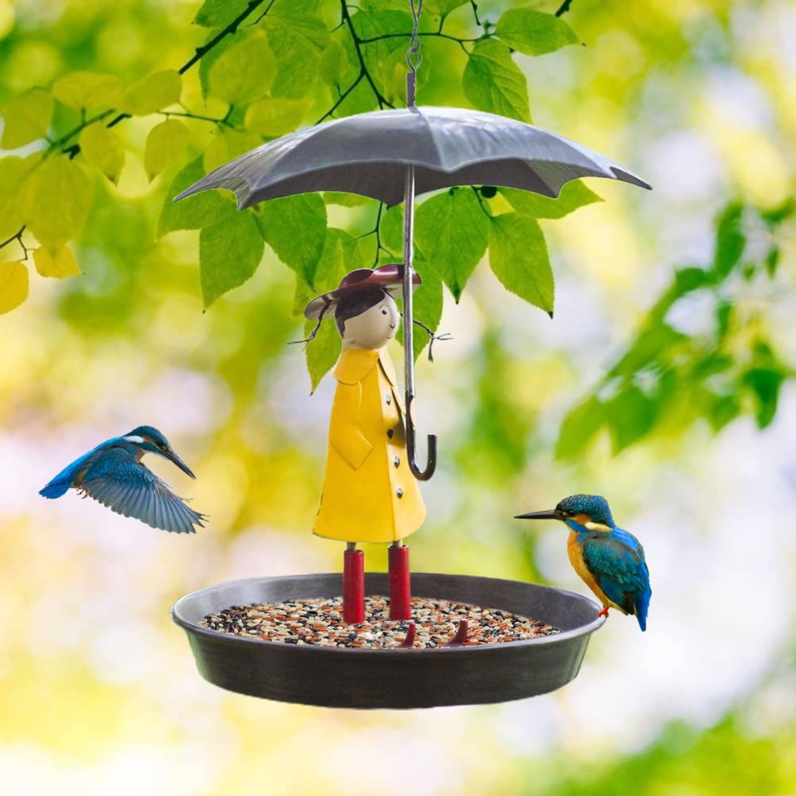 Girl with Umbrella Bird Feeder - مراجعة Art Crafting وسعره