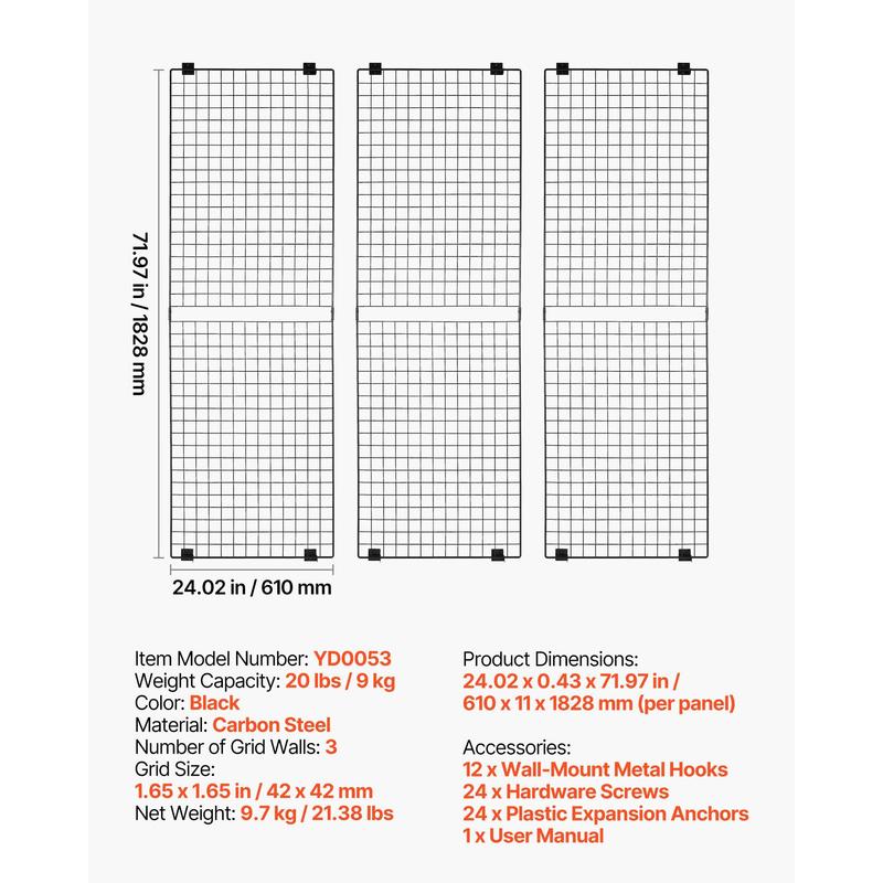 3 Packs Grid Wall Panels, 2 x  - مراجعة Art Craft Display وسعره