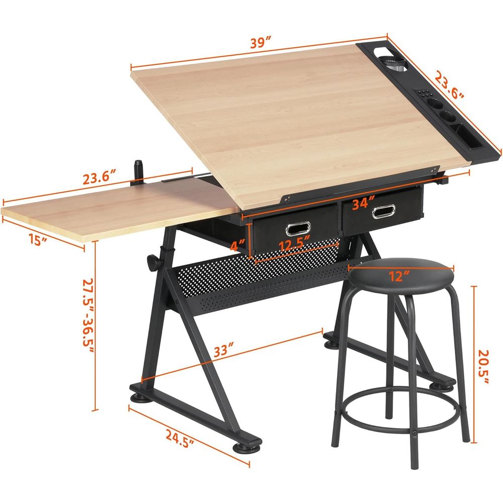 Height Adjustable Drating Tabl - مراجعة Art & Craft Paper Ideas وسعره