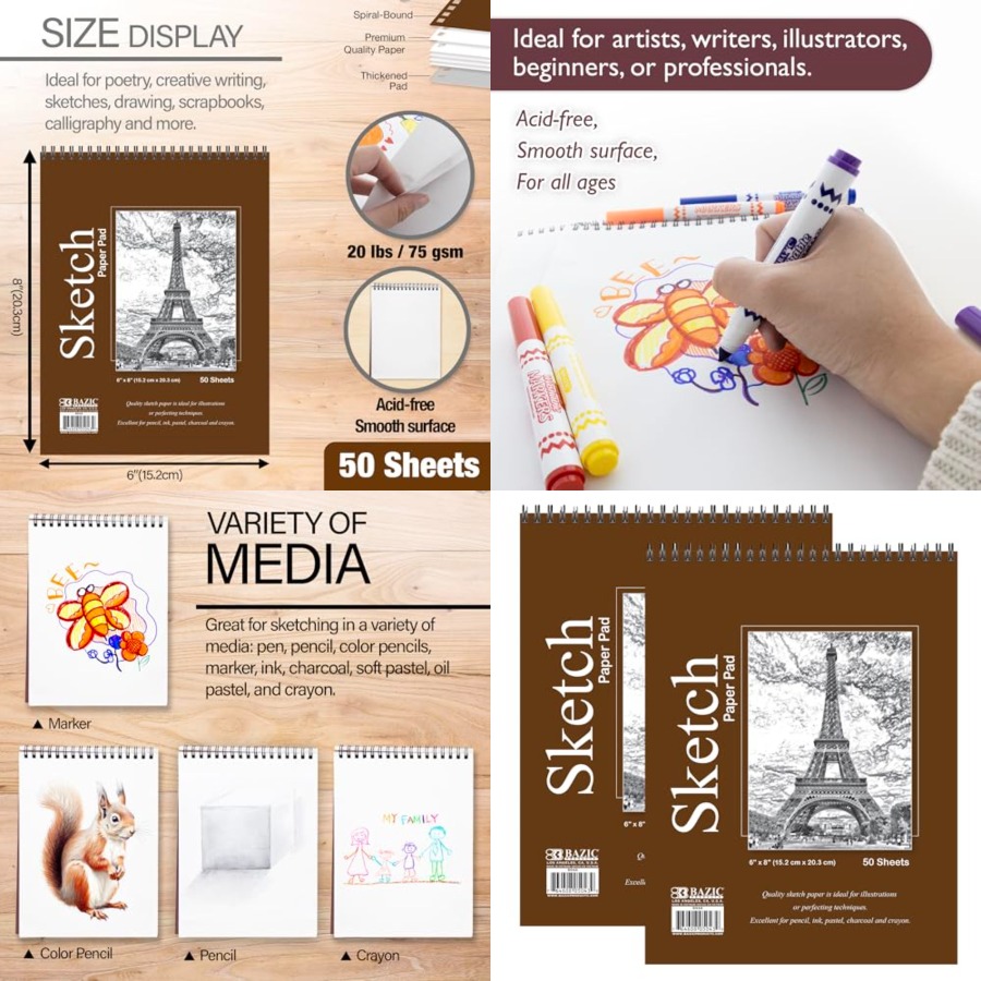 50 Count 6in x 8in Top Bound S - مراجعة Art X Craft وسعره