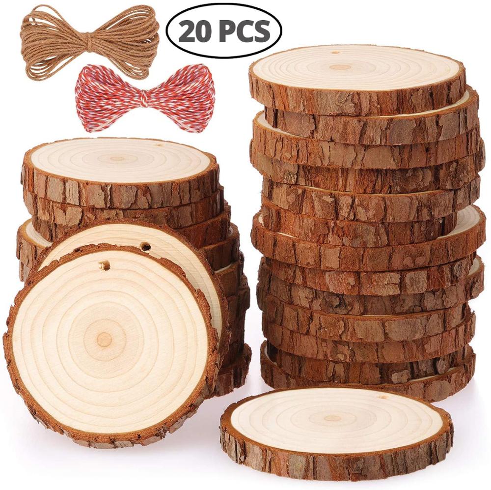 Natural Wood Slices Craft Wood - مراجعة Art Craft Christmas Tree وسعره