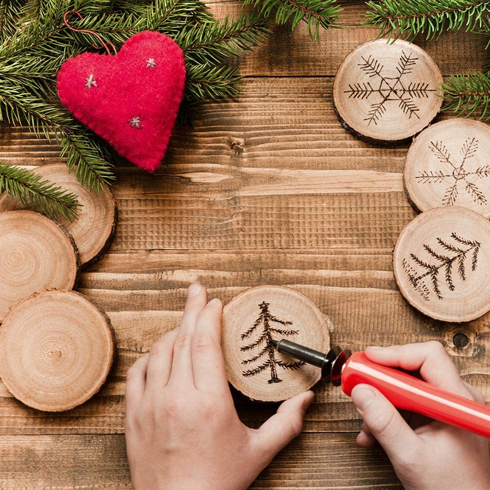 Natural Wood Slices Craft Wood - مراجعة Art Craft Christmas Tree وسعره