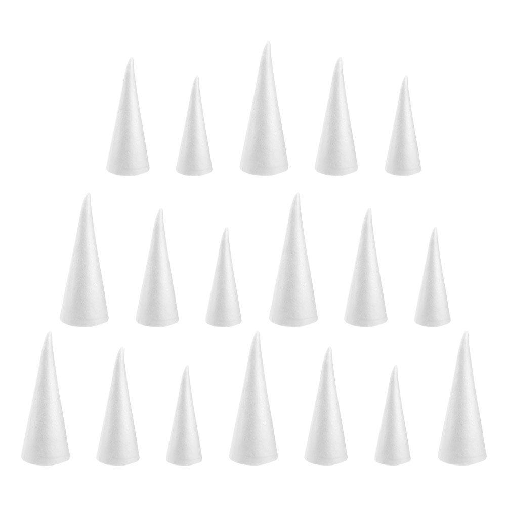 18Pcs Craft Foam Cones White D - مراجعة Art Craft Activities For Preschoolers وسعره